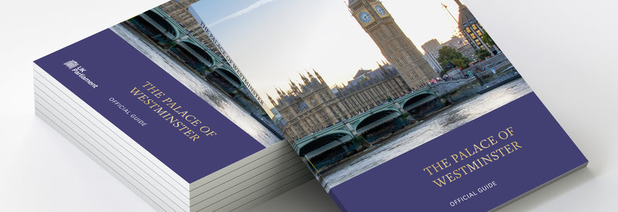 A stack of the Palace of Westminster (Houses of Parliament) Guidebook