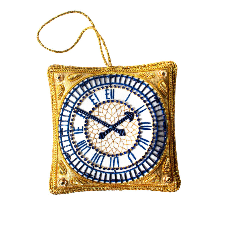 Embroidered Big Ben Clock Face Tree Decoration