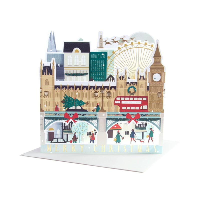 Houses of Parliament Concertina Christmas Cards - Pack of 6