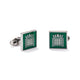 House of Commons Square Silver-Plated Portcullis Cufflinks image 1