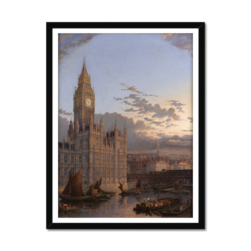 The Building of Westminster Bridge Framed Print