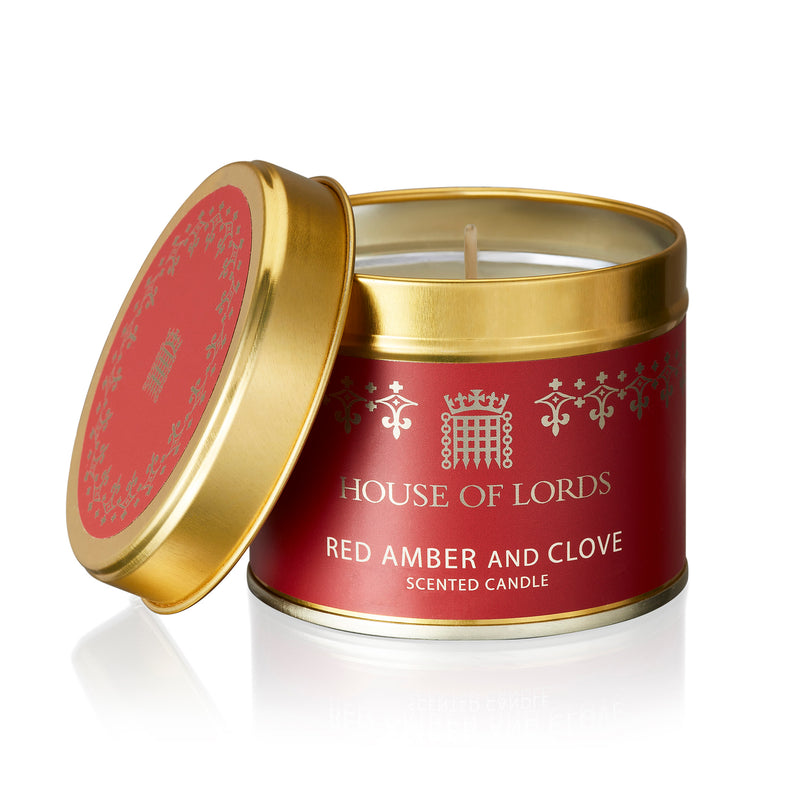 House of Lords Red Amber and Clove Candle in a Tin