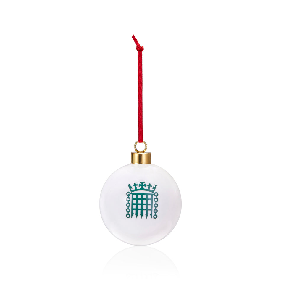 Bone China Portcullis Christmas Bauble featured image