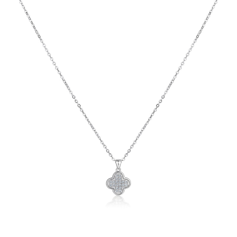 Palace Quatrefoil Silver Necklace