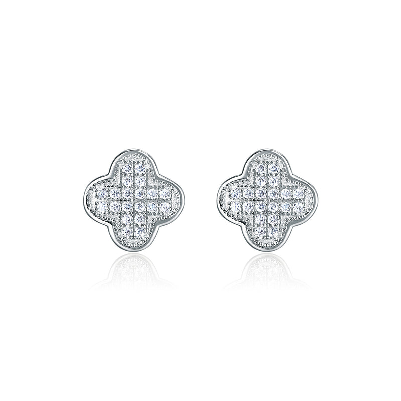 Palace Quatrefoil Silver Earrings