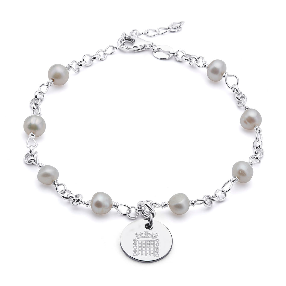 Silver and Pearl Portcullis Bracelet featured image