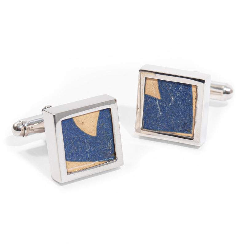 Sterling Silver Encaustic Tile Cufflinks