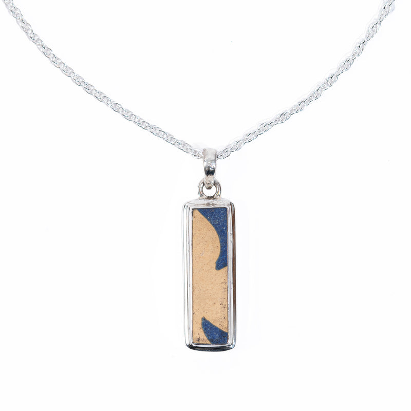 Sterling Silver Encaustic Tile Necklace