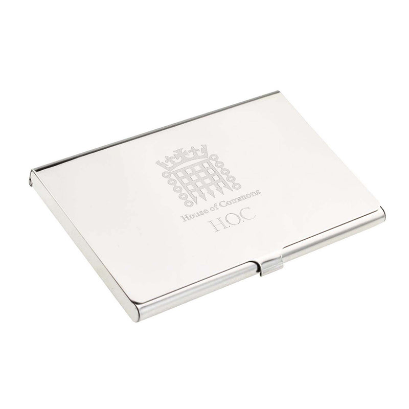Personalised House of Commons Classic Chrome Card Case