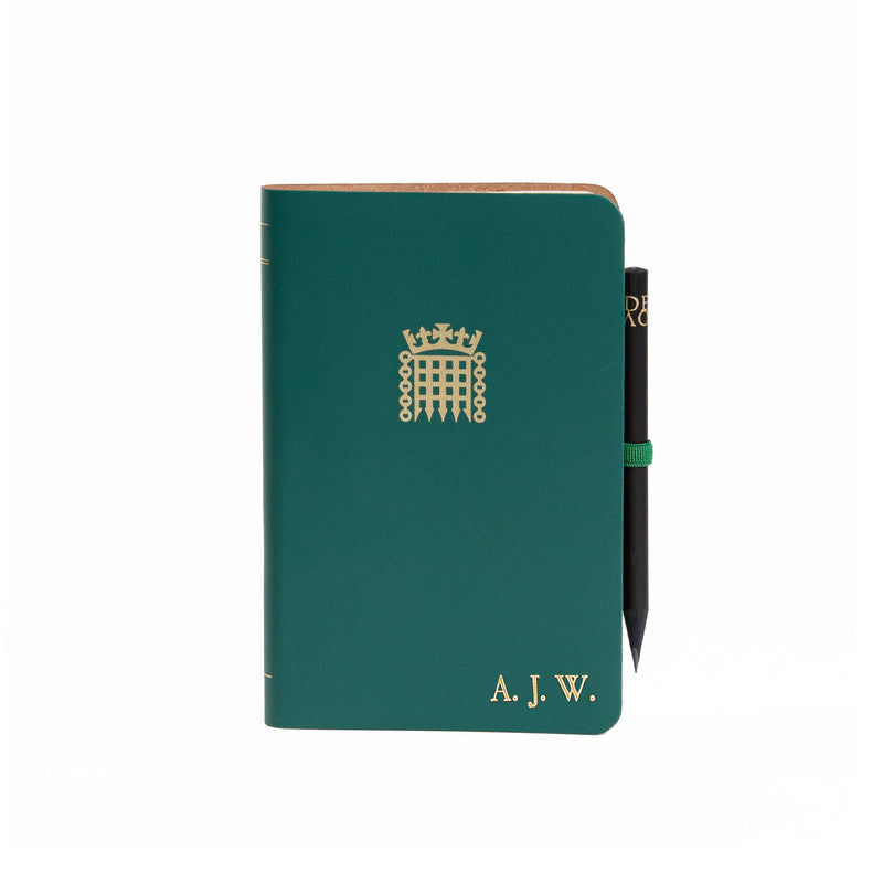 Personalised House of Commons Recycled Leather A6 Pocket Notebook