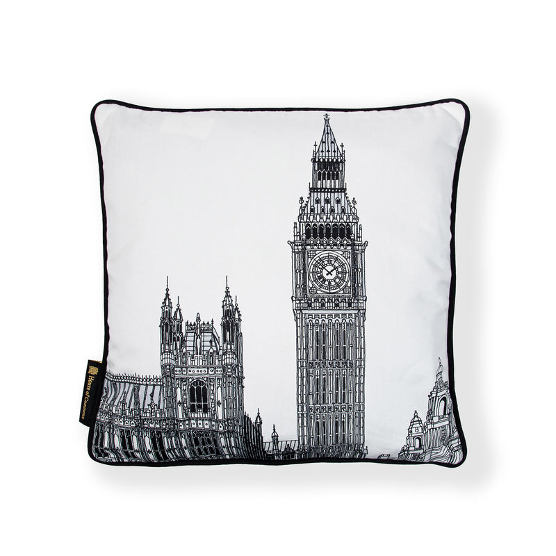 Big Ben Architectural Drawing Cushion Cover