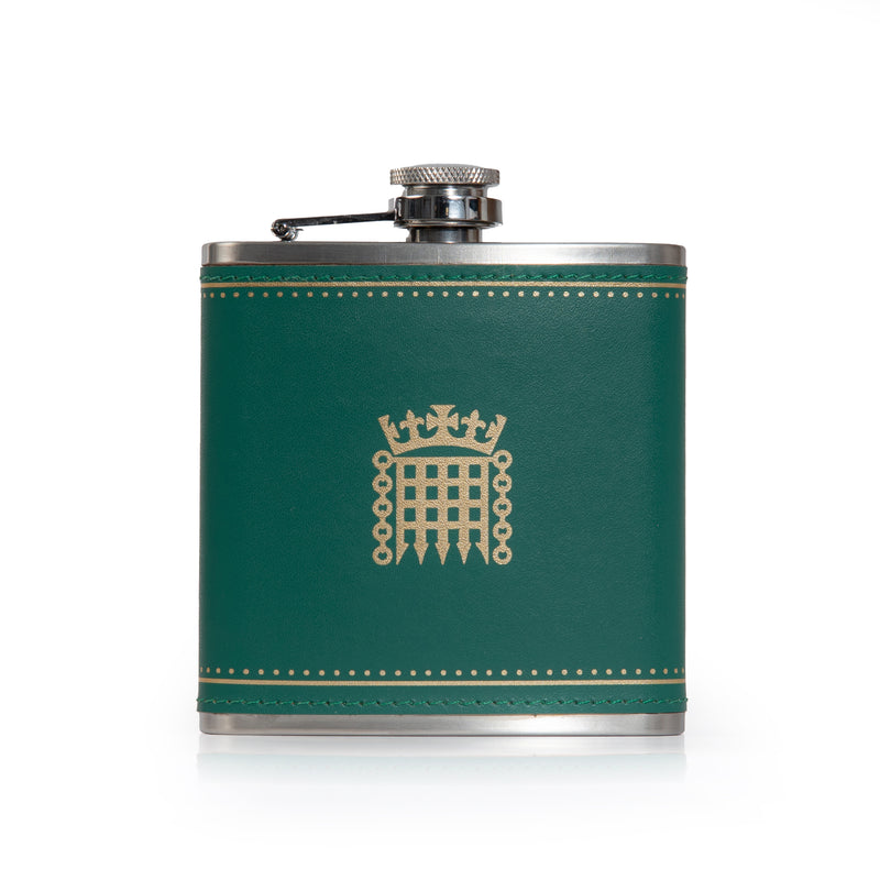 House of Commons Leather Hip Flask
