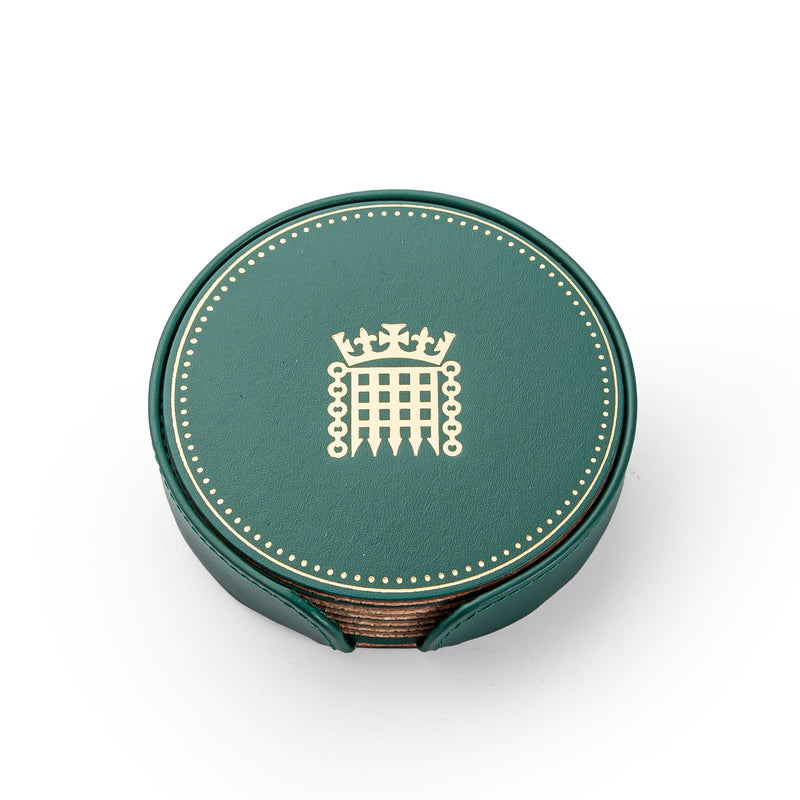 House of Commons Leather Coaster Set