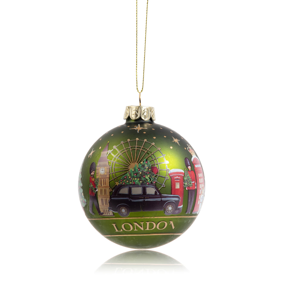 London Scene Green Christmas Bauble featured image