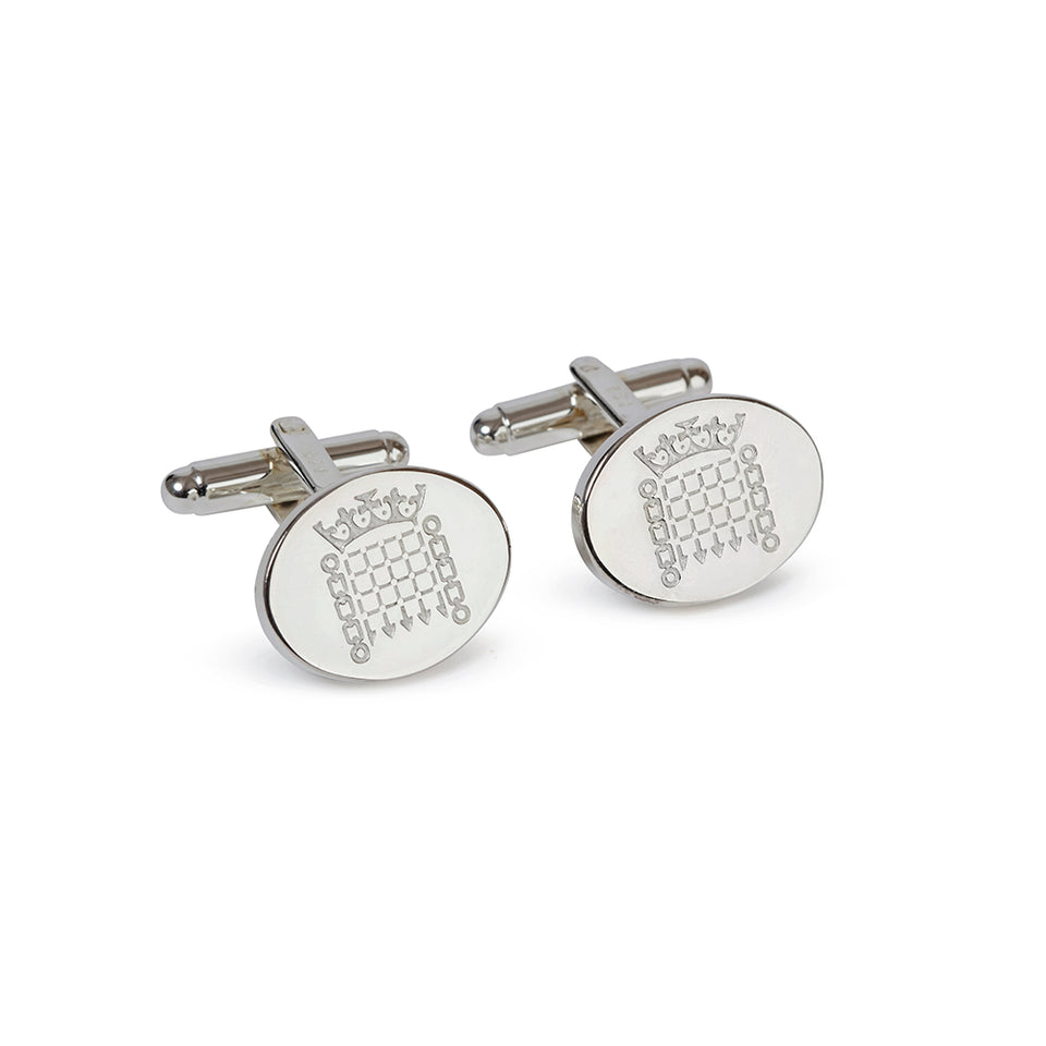 Sterling Silver Oval Cufflinks Set featured image