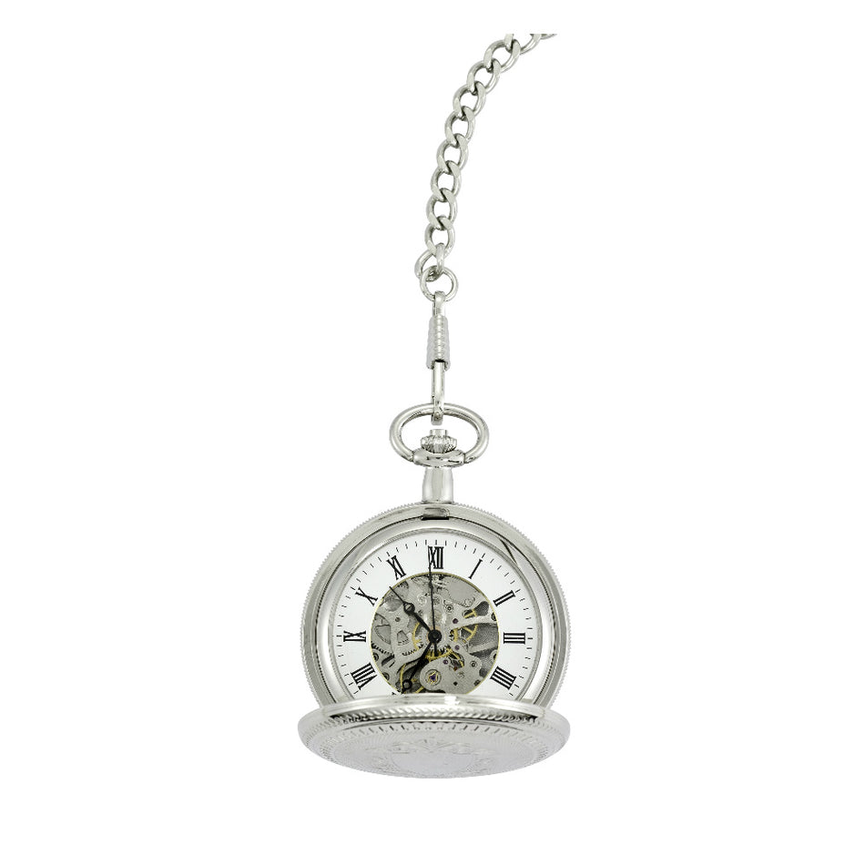 Chrome Plated Full Hunter Pocket Watch featured image