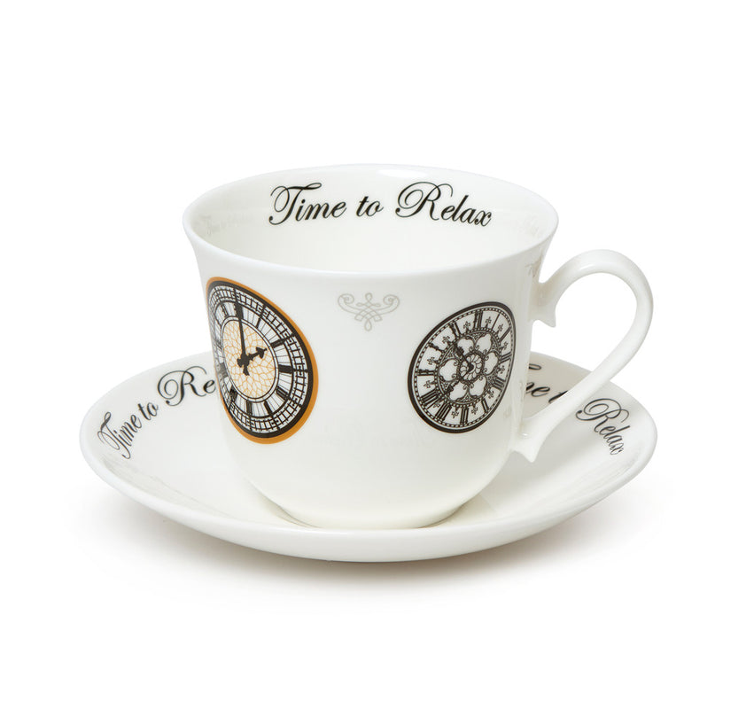 Time to Relax Fine Bone China Cup and Saucer