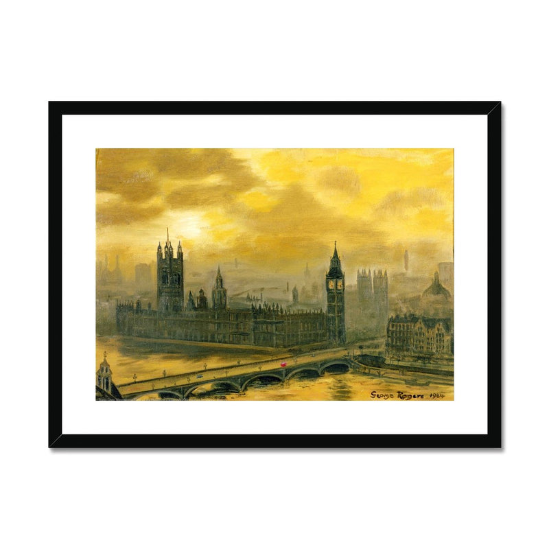 Water Over Westminster Framed & Mounted Print