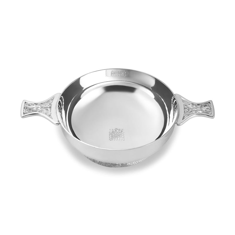 Silver-Plated Celtic Quaich Bowl