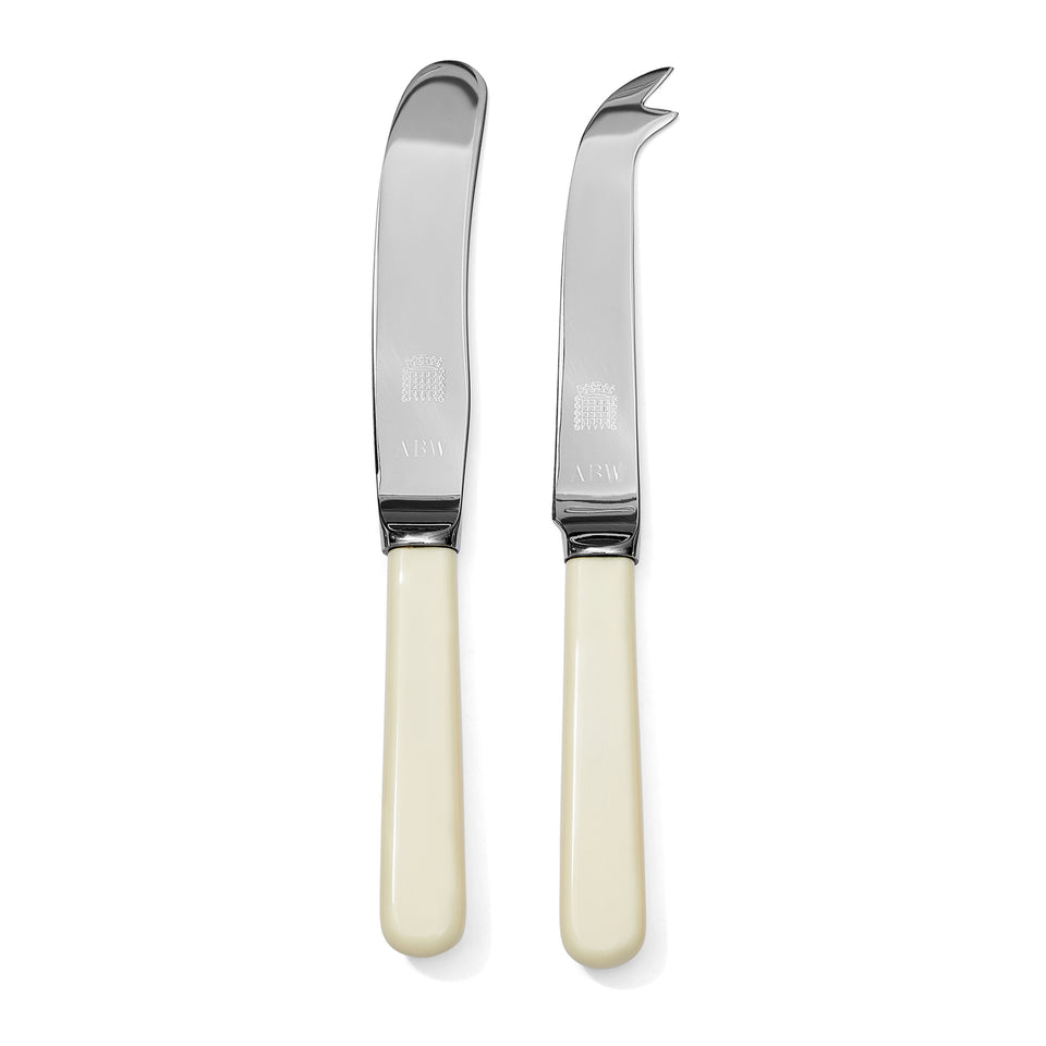 Personalised Sheffield Stainless Steel Butter &amp; Cheese Knife Set featured image