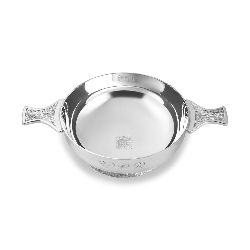 Personalised Silver-Plated Celtic Quaich Bowl