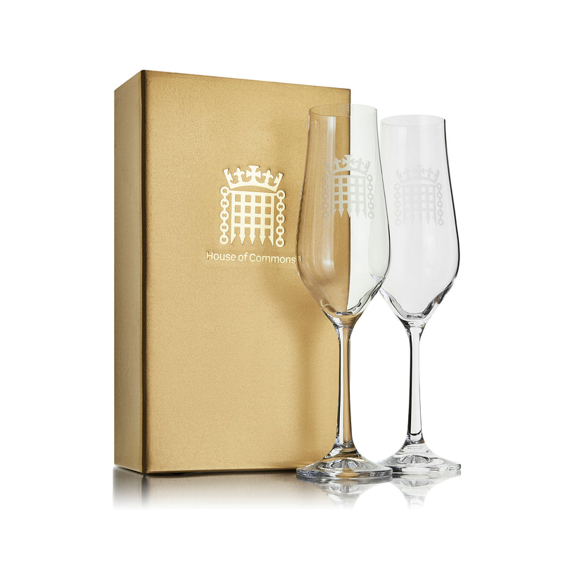 Crystal Portcullis Champagne Flutes