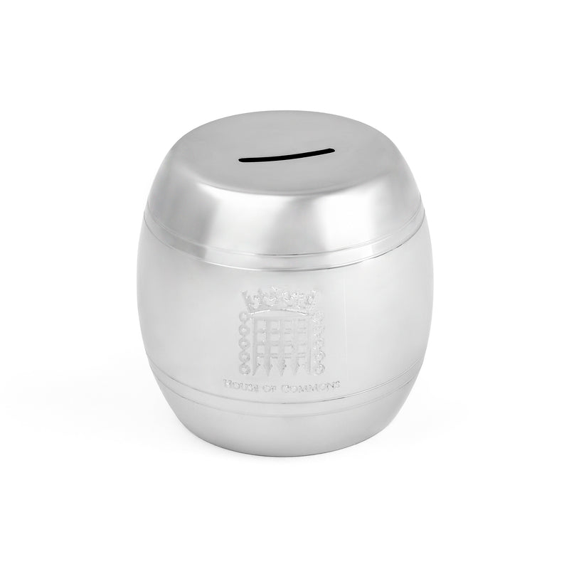 House of Commons Pewter Barrel Money Box