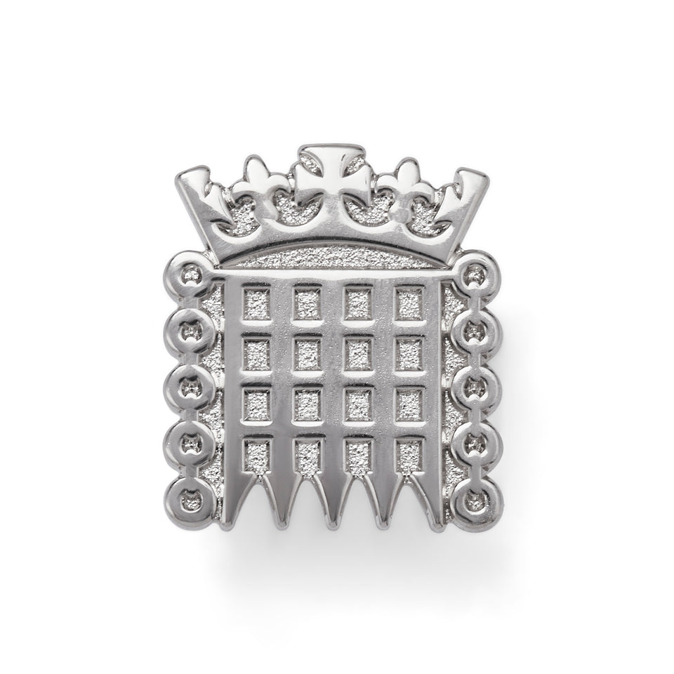 Silver Portcullis Lapel Pin featured image