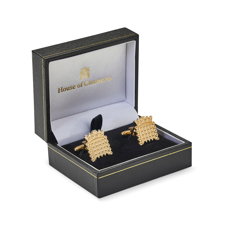 Gold Coloured Portcullis Cufflinks featured image