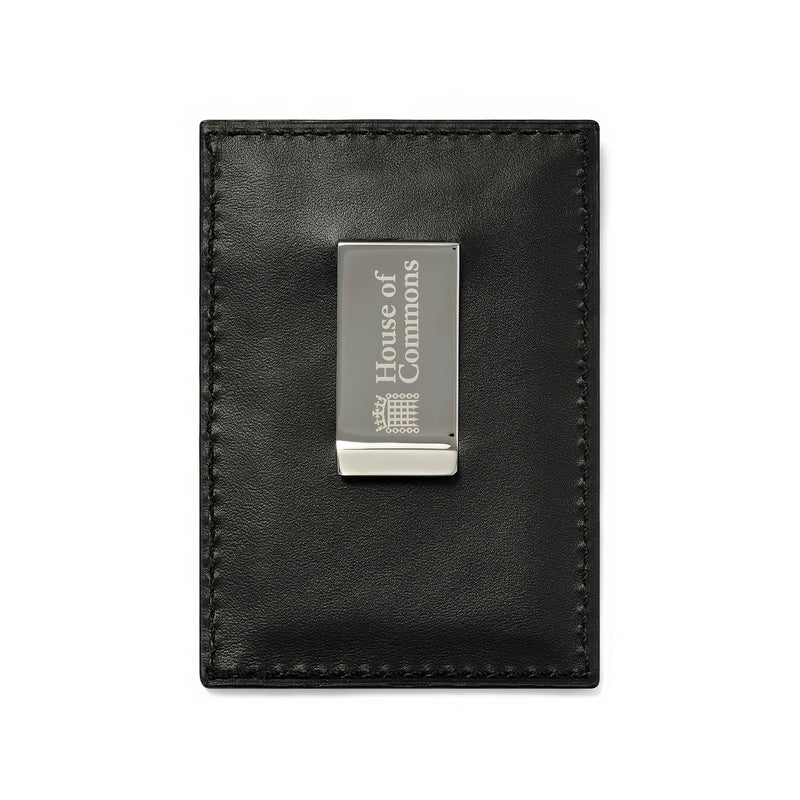 Leather Card Holder with Silver-Plated Money Clip