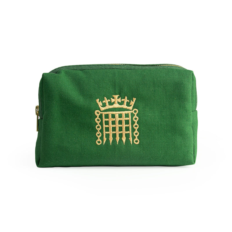 Green Canvas Padded Zip Pouch