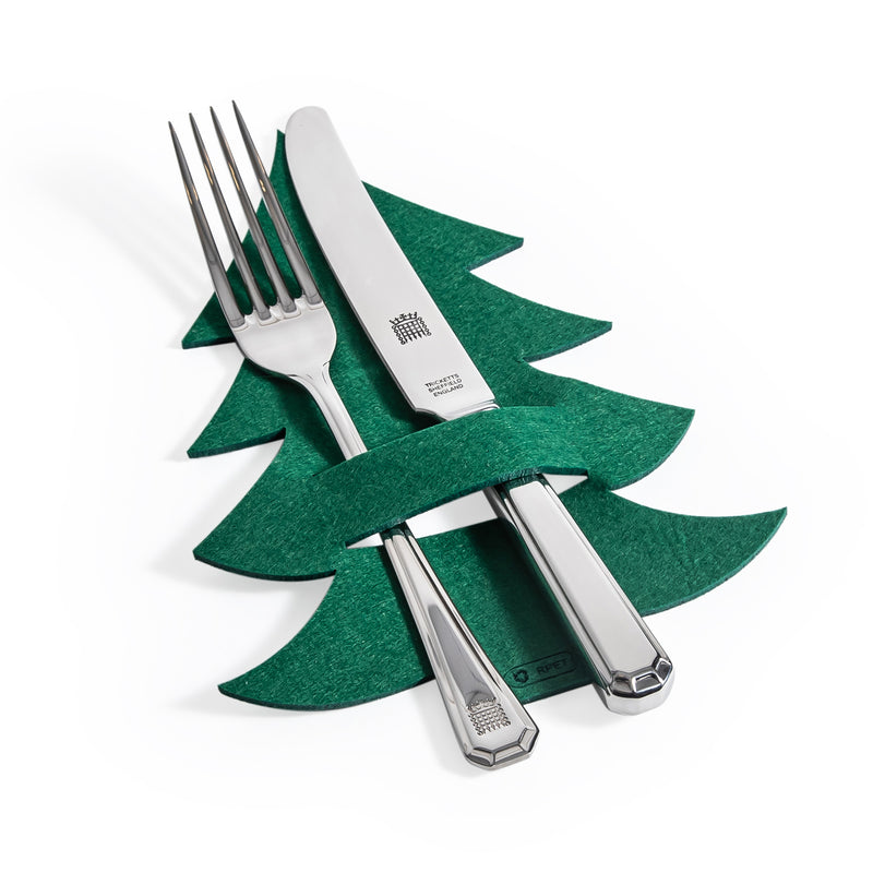 Set of 4 Christmas Tree Cutlery Holders