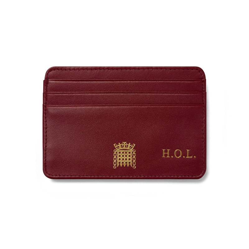 Personalised House of Lords Leather Card Holder