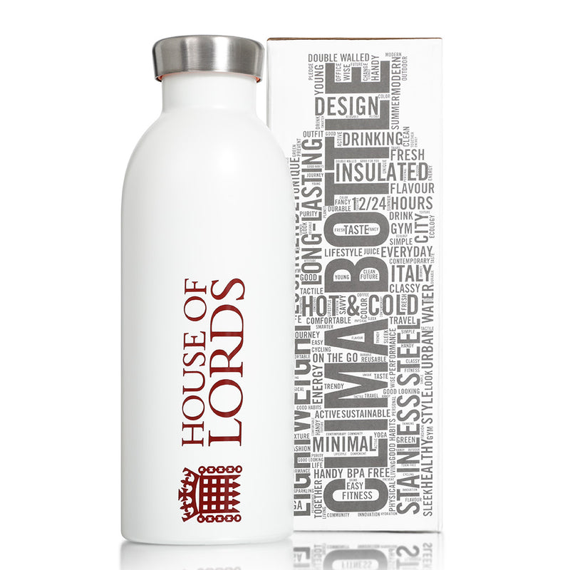 House of Lords 500ml Clima Water Bottle - White