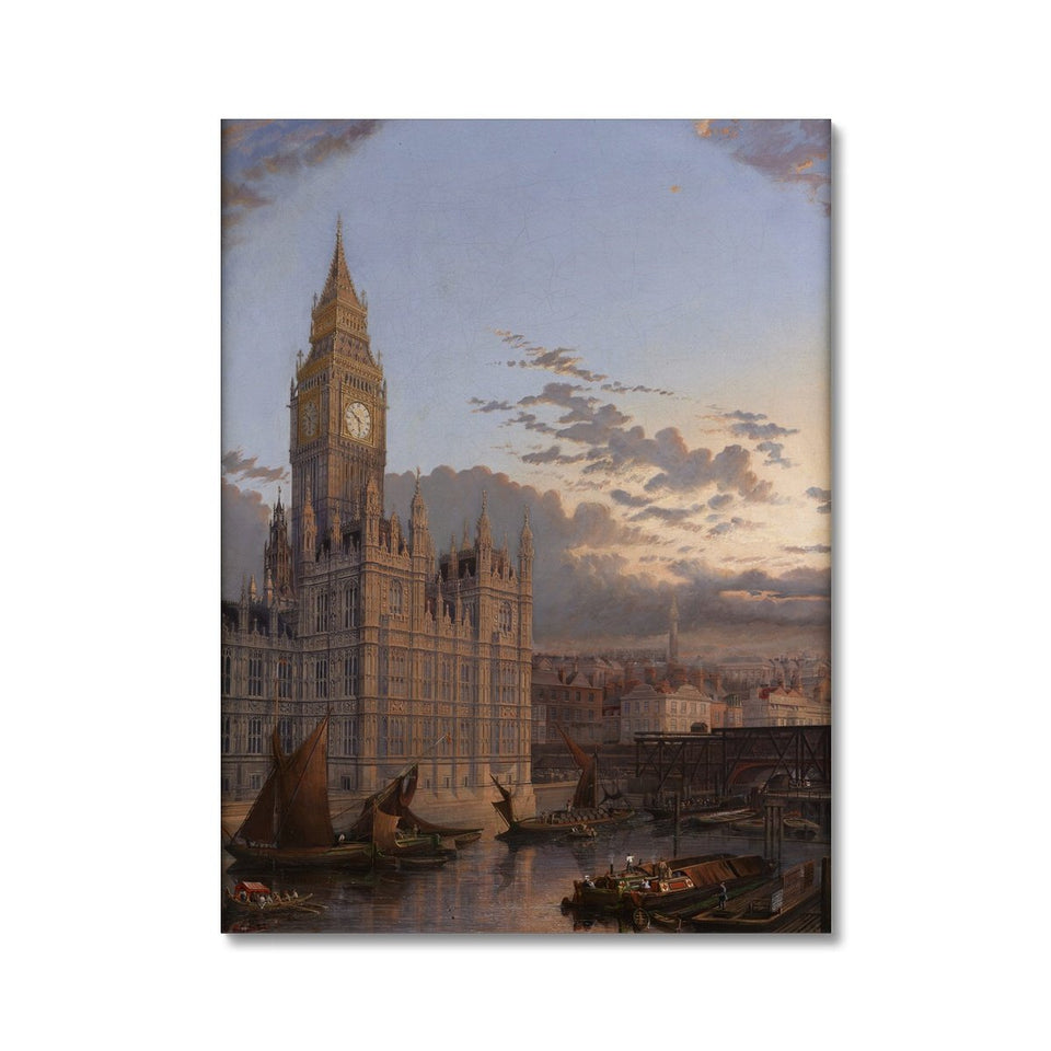 The Building of Westminster Bridge Canvas featured image