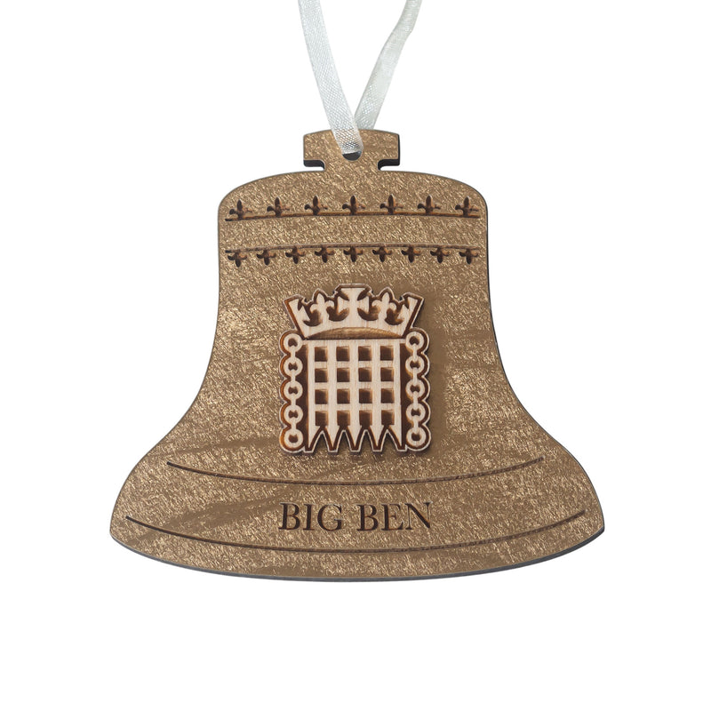 Big Ben Bell Birch Wood Decoration